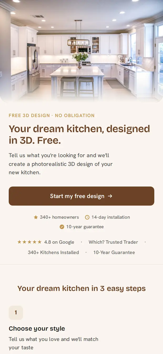 Kitchen design funnel