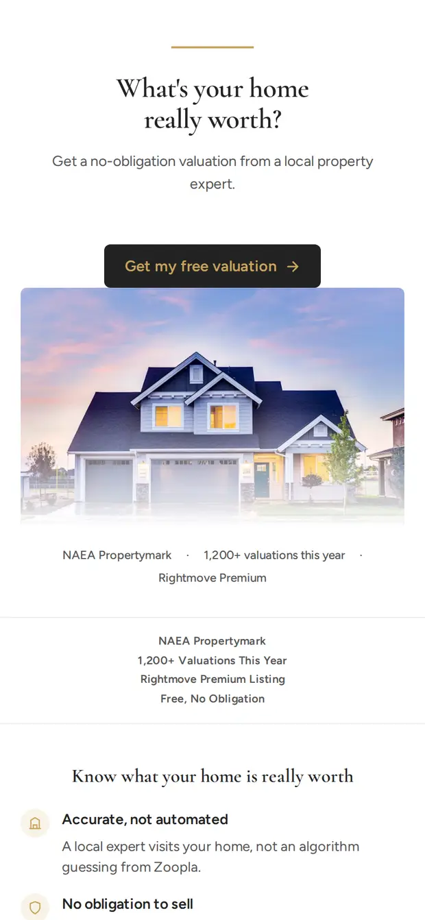 Property valuation funnel